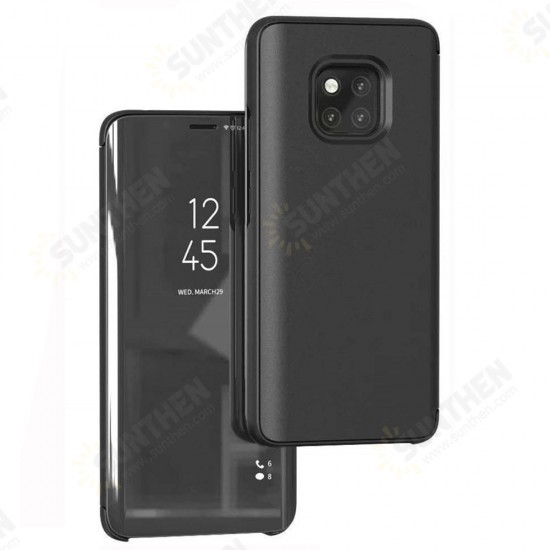 Plating Mirror Window Shockproof Flip Full Cover Protective Case for Huawei Mate 20 Pro