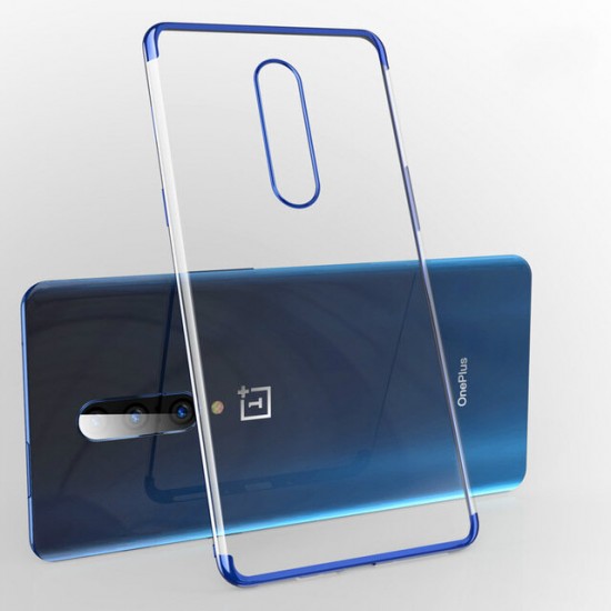 Plating Transparent Shockproof Soft TPU Back Cover Protective Case for OnePlus 7 PRO