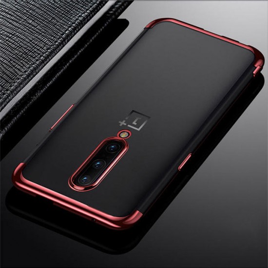 Plating Transparent Shockproof Soft TPU Back Cover Protective Case for OnePlus 7 PRO