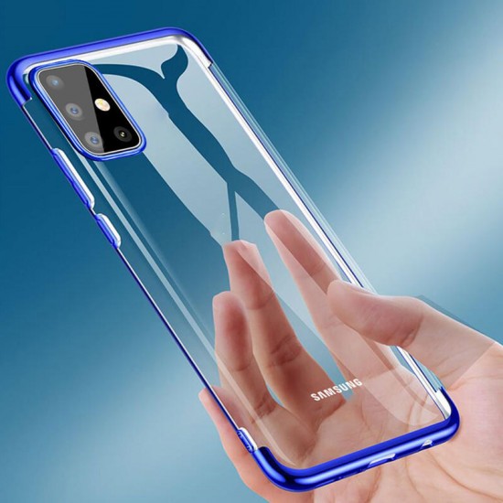 Plating Ultra-thin Transparent Soft TPU Shockproof Protective Case for Samsung Galaxy A51 2019