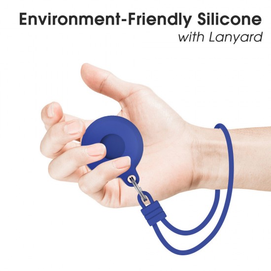 Portable Pure Liquid Silicone Protective Cover Sleeve for Apple Airtags bluetooth Tracker with Lanyard