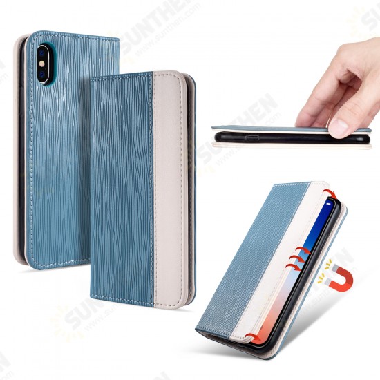 Premium Magnetic Flip Card Slot Kickstand Protective Case For iPhone X