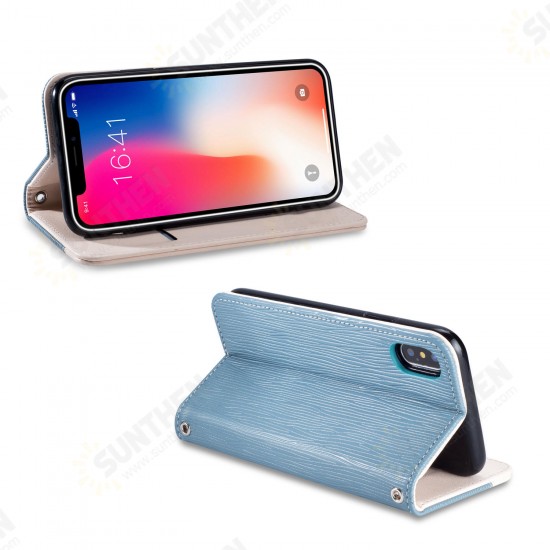 Premium Magnetic Flip Card Slot Kickstand Protective Case For iPhone X