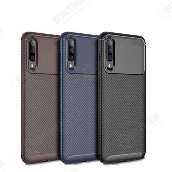 Protective Case For Samsung Galaxy A50 2019 Carbon Fiber Fingerprint Resistant Soft TPU Back Cover