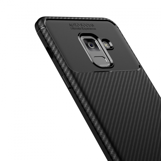 Protective Case For iPhone A8 Plus 2018 Slim Carbon Fiber Fingerprint Resistant Soft TPU