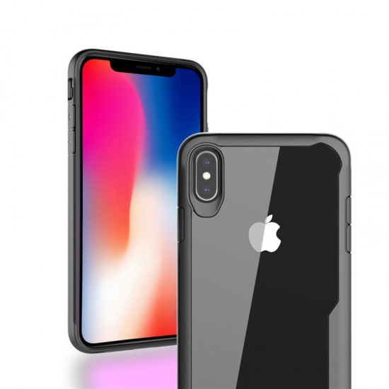 Protective Case For iPhone XS Max Anti Fingerprint Transparent Acrylic Soft Silicone Back Cover