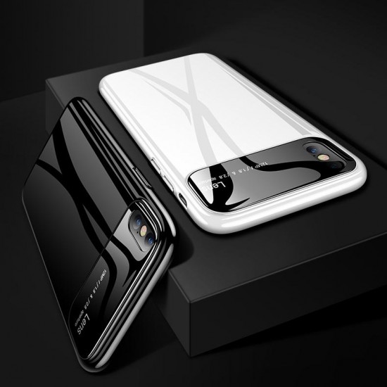 Protective Case for iPhone XS 2018 Tempered Glass Lens Protection+PC Glossy Back Cover