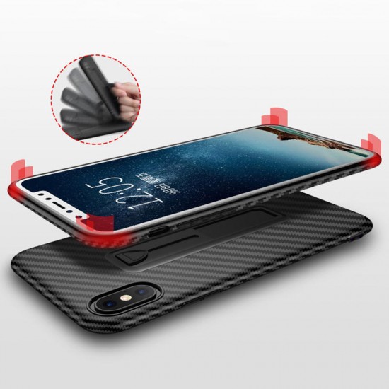 Ring Bracket Heat Dissipation Soft TPU Protective Case for iPhone X