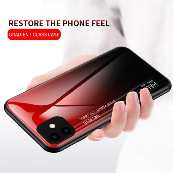 Scratch Resistant Gradient Tempered Glass Protective Case for iPhone 11 6.1 Inch