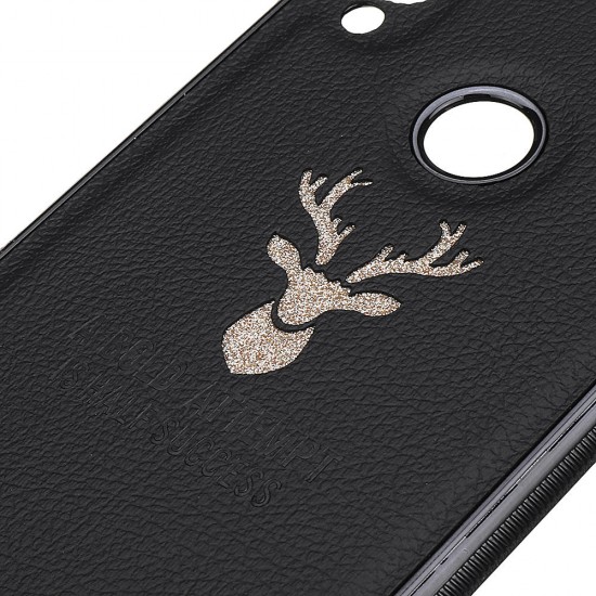 Shockproof Plating Border Glitter Deer PU Leather Soft TPU Protective Case For Xiaomi Redmi Note 7 / Redmi Note 7 PRO