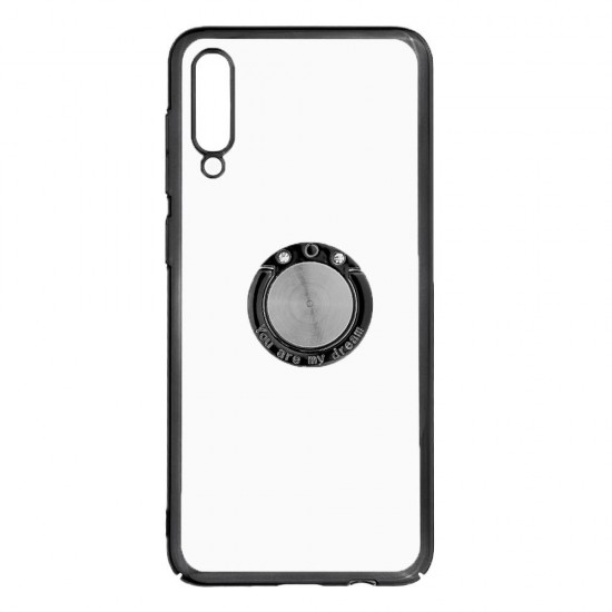 Shockproof Plating Finger Ring Holder PC Protective Case for Samsung Galaxy A50 2019