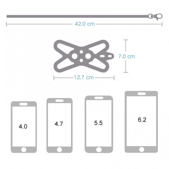 Universal Pure Silicone Mobile Phone Lanyard Necklace Case Cover Holder for 4.0-6.2 inch Devices