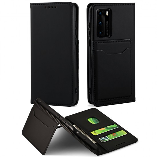 For Huawei P40 Case Business Flip Magnetic with Multi-Card Slots Wallet Shockproof PU Leather Protective Case Non-Original