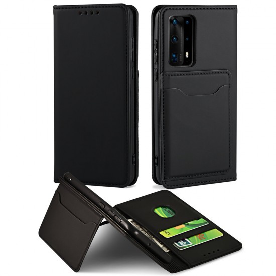 For Huawei P40 Pro Case Business Flip Magnetic with Multi-Card Slots Wallet Shockproof PU Leather Protective Case Non-Original