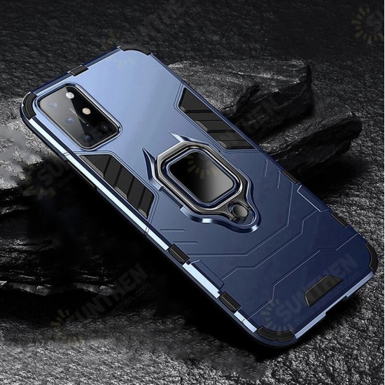 For OnePlus 8T Case Shockproof with 360 Rotation Magnetic Finger Ring Holder Stand PC Protective Case