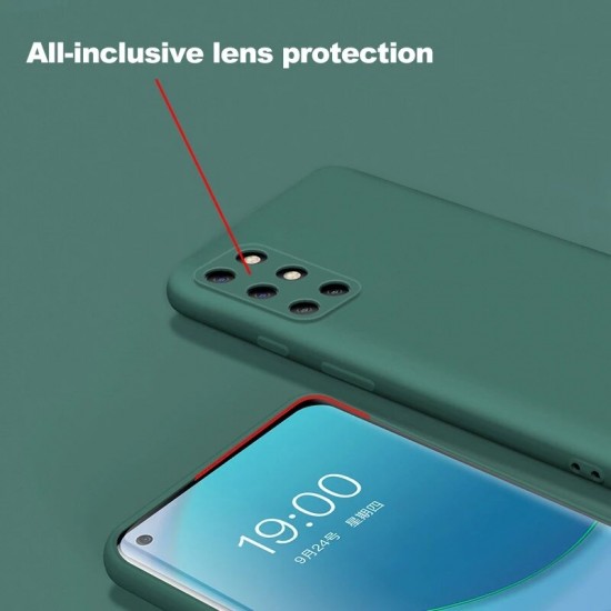 For OnePlus 8T Case Smooth Shockproof with Lens Protector Soft Liquid Silicone Rubber Back Cover Protective Case