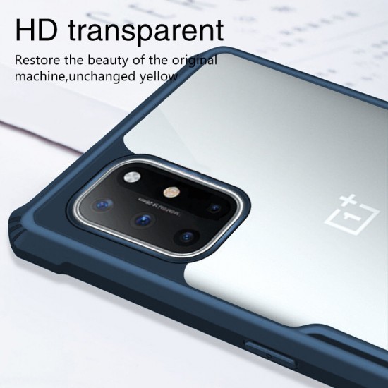 For OnePlus 8T Case with Bumpers Shockproof Anti-Fingerprint Transparent Acrylic Protective Case