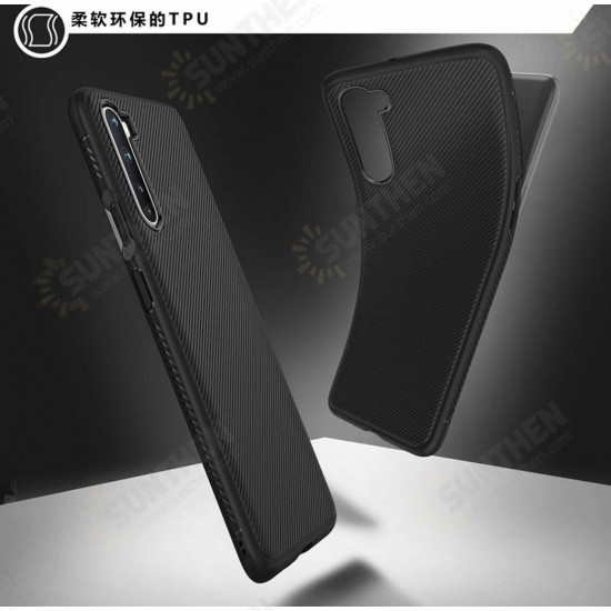 For OnePlus Nord Case Carbon Fiber Texture Slim Soft Silicone Shockproof Protective Case Back Cover