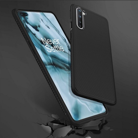 For OnePlus Nord Case Carbon Fiber Texture Slim Soft Silicone Shockproof Protective Case Back Cover