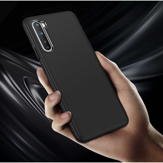 For OnePlus Nord Case Carbon Fiber Texture Slim Soft Silicone Shockproof Protective Case Back Cover