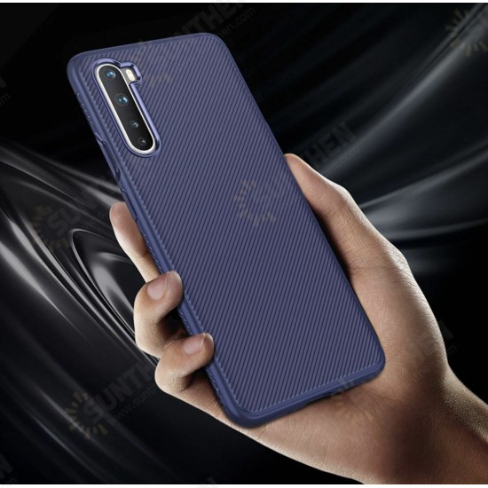 For OnePlus Nord Case Carbon Fiber Texture Slim Soft Silicone Shockproof Protective Case Back Cover