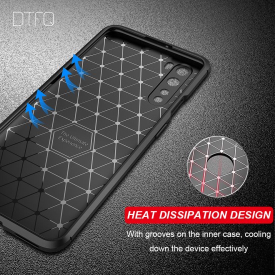 For OnePlus Nord Case Luxury Carbon Fiber Pattern with Lens Protector Shockproof Silicone Protective Case