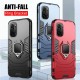 For POCO F3 Global Version Case Shockproof Magnetic with 360° Rotation Finger Ring Holder Stand PC Protective Case