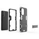 For POCO F3 Global Version Case with Bracket Shockproof PC Protective Case Back Cover