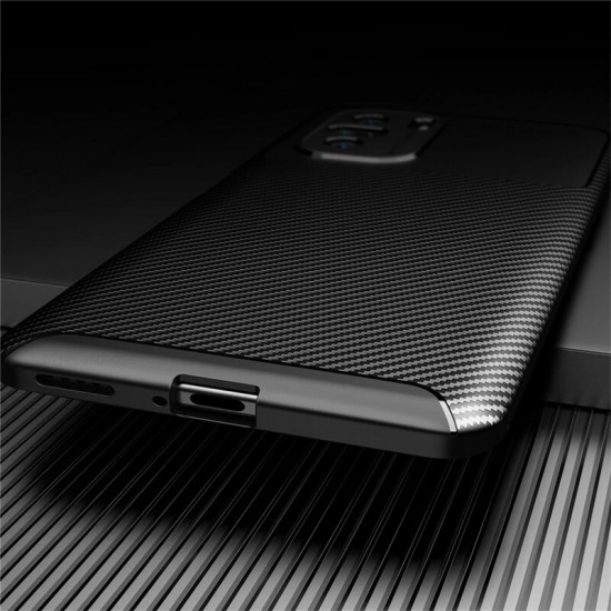 For POCO F3 Global Version Case Luxury Carbon Fiber Pattern with Lens Protector Shockproof Silicone Protective Case Non-Original