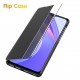 For POCO F3 Global Version Case Magnetic Foldable Flip Smart Sleep Window View Stand PU Leather Protective Case