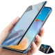 For POCO M3 Case Foldable Flip Plating Mirror Window View Shockproof Full Cover Protective Case