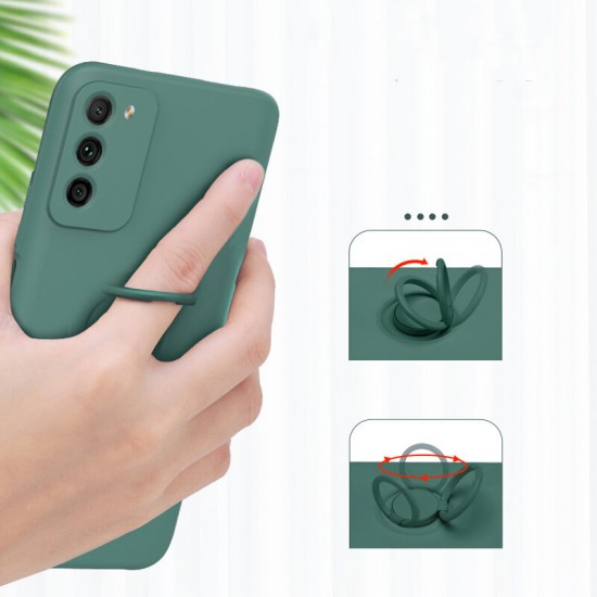 For POCO M3 Case with Ring Holder Lens Protector Soft Liquid Silicone Rubber Protective Case