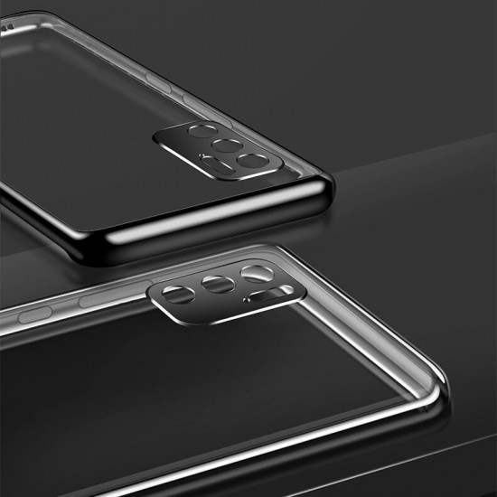 Global Version/ Xiaomi Redmi Note 10 5G Case 2 in 1 Plating with Lens Protector Ultra-Thin Anti-Fingerprint Shockproof Transparent Soft TPU Protective Case