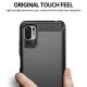 Global Version/ Xiaomi Redmi Note 10 5G Case Carbon Fiber Texture Shockproof TPU Protective Case Back Cover + 9H Anti-Explosion Anti-Fingerprint Tempered Glass Screen Protector