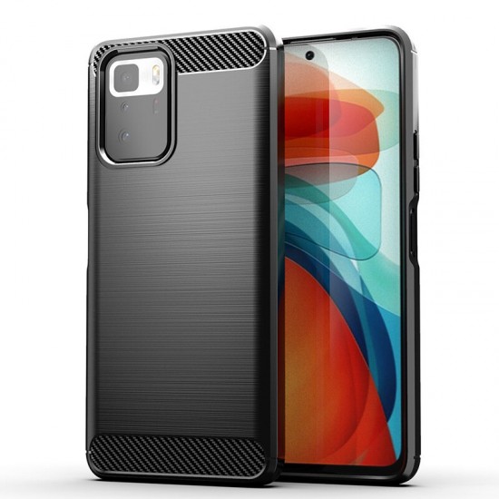 For POCO X3 GT Case Carbon Fiber Texture Shockproof TPU Protective Case Back Cover