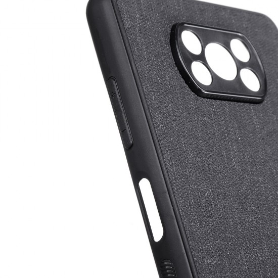 For POCO X3 PRO / POCO X3 NFC Case Business Breathable with Lens Protect Canvas Sweatproof Shockproof TPU Protective Case