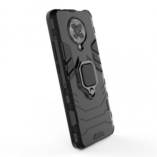 For Poco F2 Pro Case Shockproof Anti-fingerprint with 360° Rotation Magnetic Ring Bracket PC Protective Case Non-original