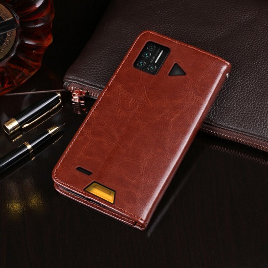 For Bison Case Litchi Pattern Magnetic Flip with Multiple Card Slots Wallet Foldable Stand Shockproof PU Leather Full Body Protective Case