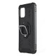 For Xiaomi Mi 10 Lite Case Carbon Fiber Pattern Shockproof Anti-fingerprint with 360° Rotation Magnetic Ring Bracket PC Protective Case Non-original