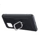 For Xiaomi Mi 10 Lite Case Carbon Fiber Pattern Shockproof Anti-fingerprint with 360° Rotation Magnetic Ring Bracket PC Protective Case Non-original