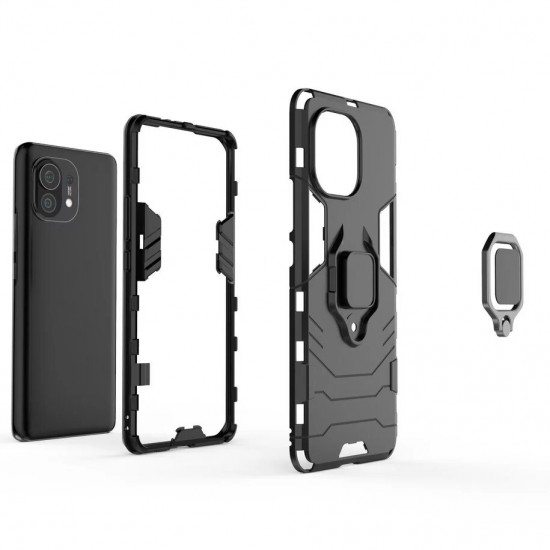 For Xiaomi Mi 11 Case Shockproof Magnetic with 360 Rotation Finger Ring Holder Stand PC Protective Case Non-Original