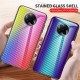 For Xiaomi Poco F2 Pro / Xiaomi Redmi K30 Pro Case Carbon Fiber Pattern Gradient Color Tempered Glass Shockproof Scratch Resistant Protective Case Non-original