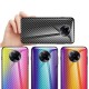 For Xiaomi Poco F2 Pro / Xiaomi Redmi K30 Pro Case Carbon Fiber Pattern Gradient Color Tempered Glass Shockproof Scratch Resistant Protective Case Non-original