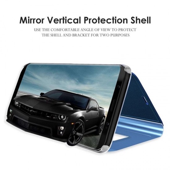 For Xiaomi Redmi 10 Case Foldable Flip Plating Mirror Window View Shockproof Full Cover Protective Case Non-Original