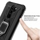 For Xiaomi Redmi 9 Case Carbon Fiber Pattern Shockproof Anti-Fingerprint with 360° Rotation Magnetic Ring Bracket PC Protective Case Non-original