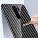 For Xiaomi Redmi 9 Case Carbon Fiber Pattern Gradient Color Tempered Glass Shockproof Scratch Resistant Protective Case Non-original