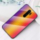 For Xiaomi Redmi 9 Case Carbon Fiber Pattern Gradient Color Tempered Glass Shockproof Scratch Resistant Protective Case Non-original