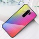 For Xiaomi Redmi 9 Case Carbon Fiber Pattern Gradient Color Tempered Glass Shockproof Scratch Resistant Protective Case Non-original