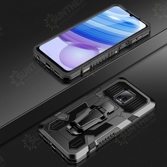 For Xiaomi Redmi 9 Case Dual-Layer Rugged Magnetic with Belt Clip Stand Non-Slip Anti-Fingerprint Shockproof Protective Case Non-Original