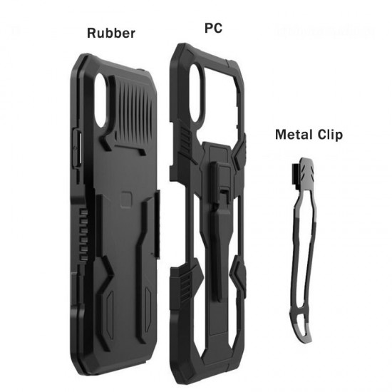 For Xiaomi Redmi 9A Case Dual-Layer Rugged Magnetic with Belt Clip Stand Non-Slip Anti-Fingerprint Shockproof Protective Case Non-Original